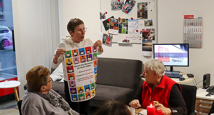 Caritas-Plakataktion Menschenrechte 2023